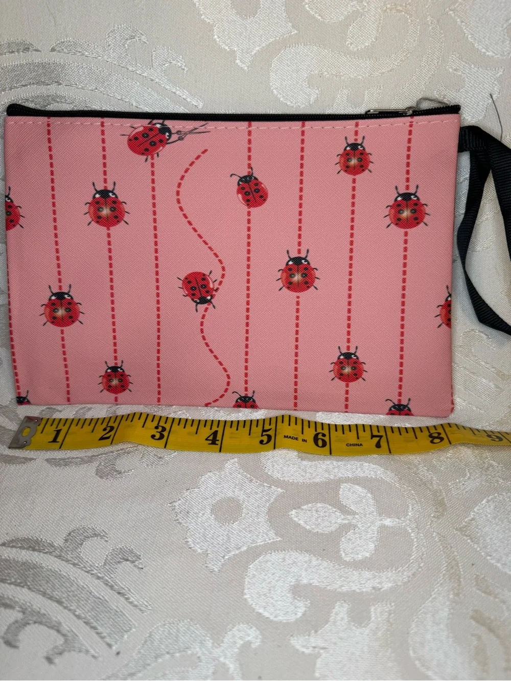 NWOT Pink Ladybug Print Wristlet Clutch